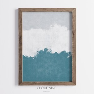 Abstract Printable Wall Art, Sea Blue White Gray, Modern Minimalist Home Decor, Instant Download, Digital Art Print - AW19