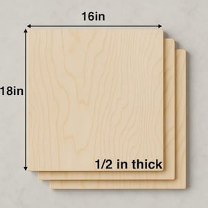 May include: Three 1/2 inch thick, natural wood squares, each measuring 18 inches by 16 inches.