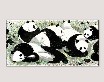 Digital Download, Wu Guanzhong, Panda, Vintage Chinese Art, Printable Poster, Downloadable Art Print, Wall Art, Digital, Zen