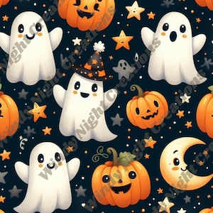 20 oz. Tumbler Wrap with Ghosts and Pumpkins Party Favor for Halloween Tumbler DIY gift 300 DPI - Instant Download