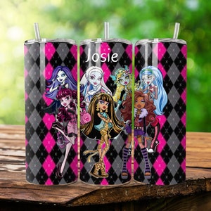 Personalized Monster Cartoon 20 oz Tumbler great gift for high school girls preteens children
