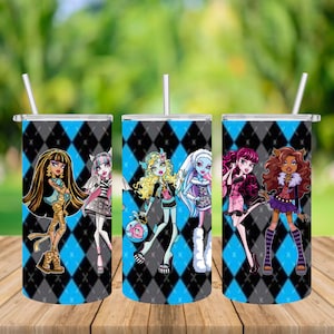 Vasos personalizados de 12 onzas Monster Girl 6 diseños para niñas hija nieta sobrina hermana regalo para cumpleaños