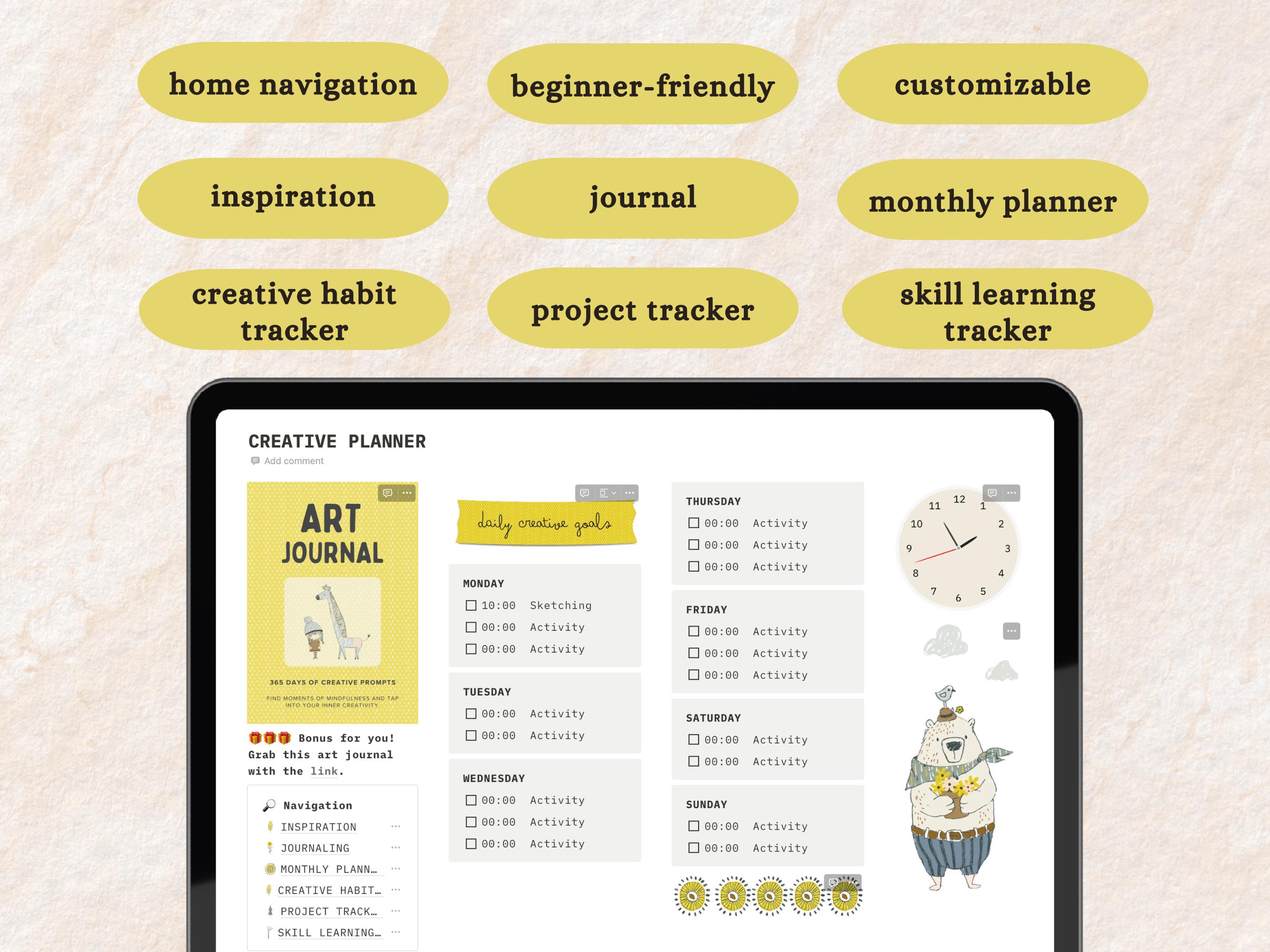 Notion Planner for Creatives | Notion Creative Planner｜notion Creative ...