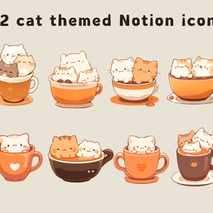 Notion Icons and Notion Covers for Notion Templates | 22 Cat Themed ...