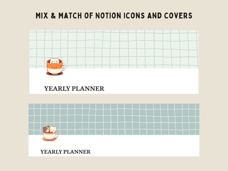 Notion Icons and Notion Covers for Notion Templates | Cat Themed Icons ...