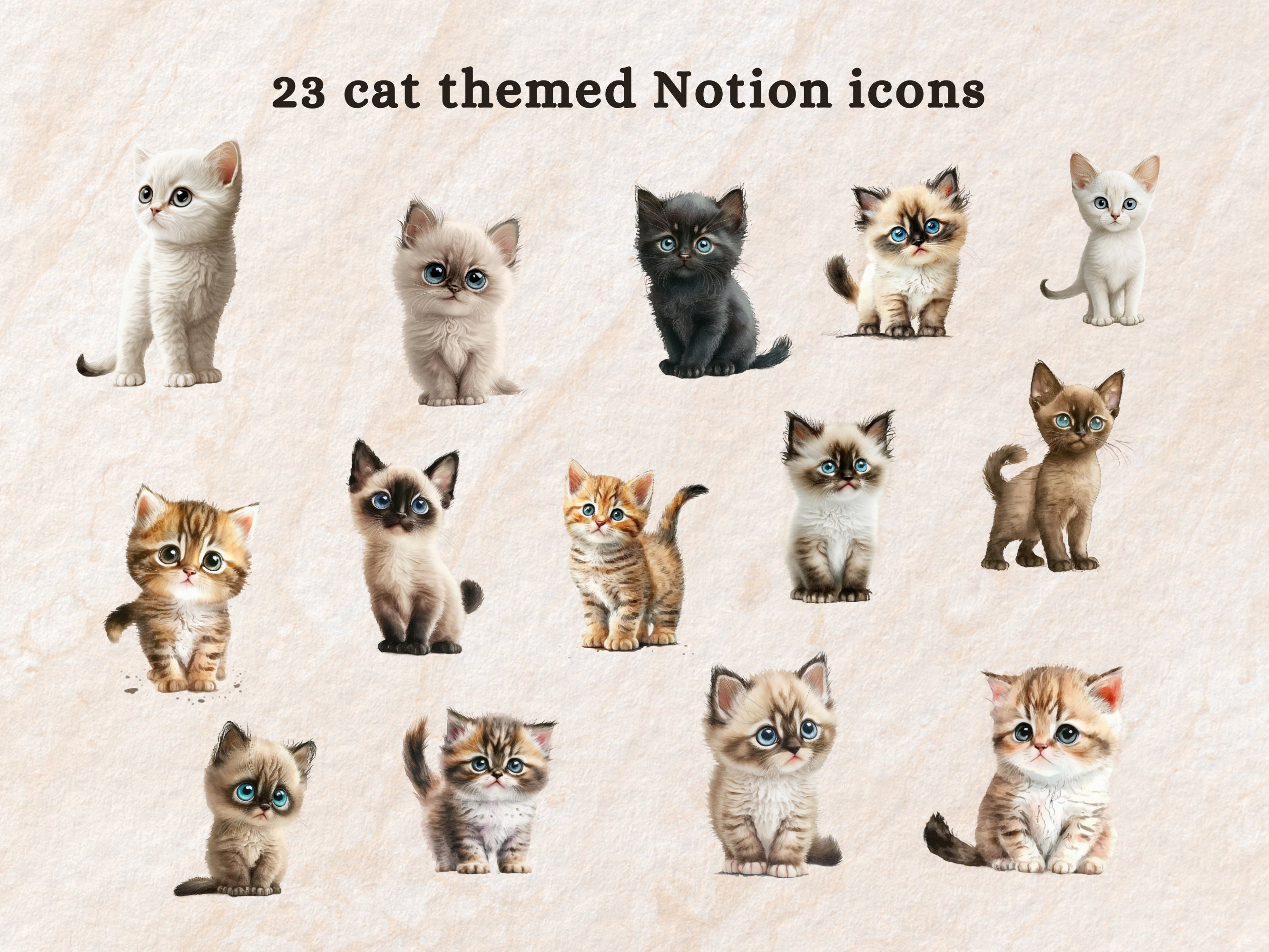 Notion Icons and Notion Covers for Notion Templates | Cat Themed Icons ...