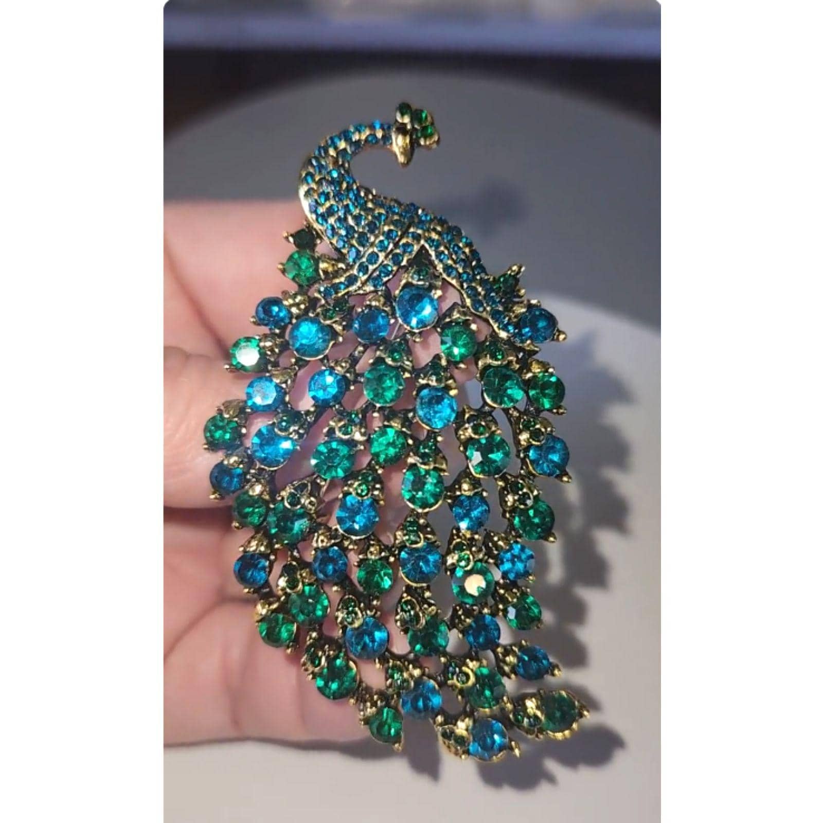 Broche Pendentif Lane Bryant - Strass & Métal Anodisé - 3 Pièces - Style Fleuri