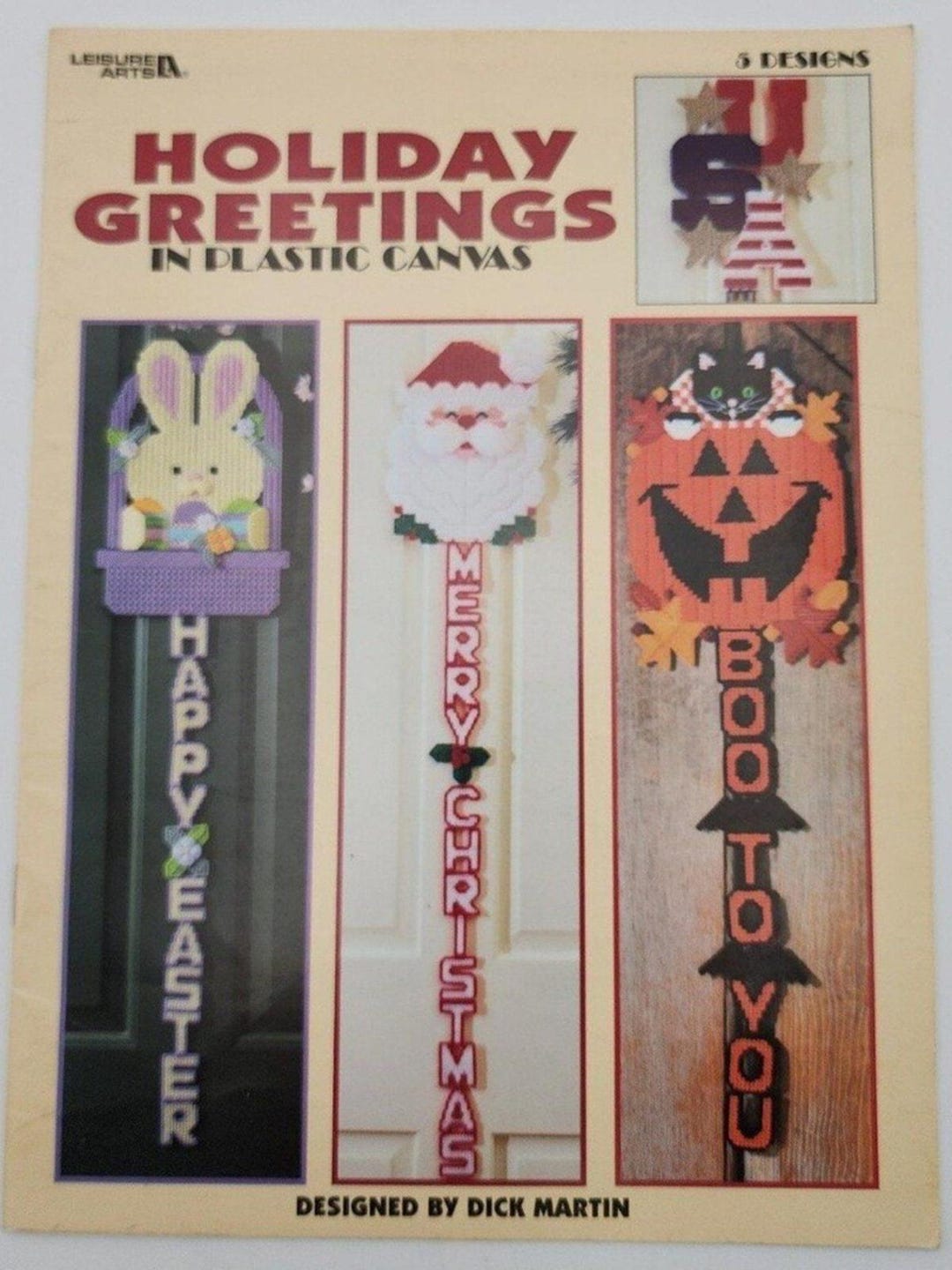 Vintage Holiday Greetings in Plastic Canvas Leisure Arts 1760 Pattern Booklet - Etsy