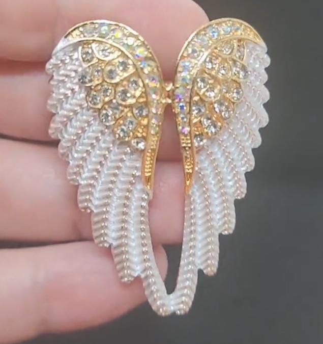 Broche Ailes D'ange Argentée, Mignonne, Pour Dames - Occasion