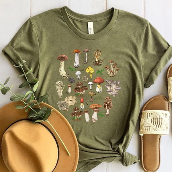 Aesthetic Mushroom Shirt, Magic Mushroom Shirt, Botanical Shirt, Mushroom Shirt, Cottagecore Shirt, Nature Lover Mushroom Tee, Fungus Shirt