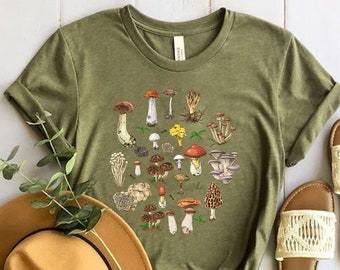 Aesthetic Mushroom Shirt, Magic Mushroom Shirt, Botanical Shirt, Mushroom Shirt, Cottagecore Shirt, Nature Lover Mushroom Tee, Fungus Shirt