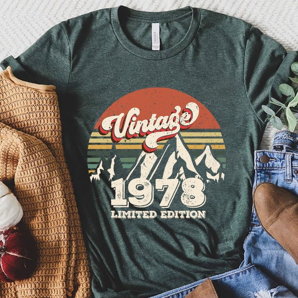 45th Birthday Shirt For Men - Classic Retro 1980 Design, Customizable Year & Color - View #5