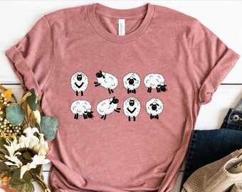 Sheep T-Shirt, Cute Sheeps Shirt, Funny Sheep Kid Shirt, Farm Animal Shirt, Sheep Lover Shirt, Sheep Shirt Gift, Sheep Women Shirt,Lamp Farm