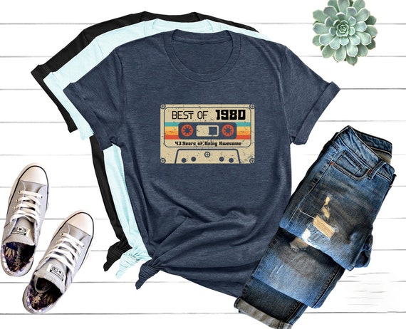 Vintage 1980 Shirt, 1980 Shirt, 43rd Birthday Shi… - image 3