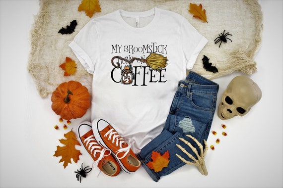 My Broomstick Runs On Coffee Halloween Shirt, Wit… - image 8