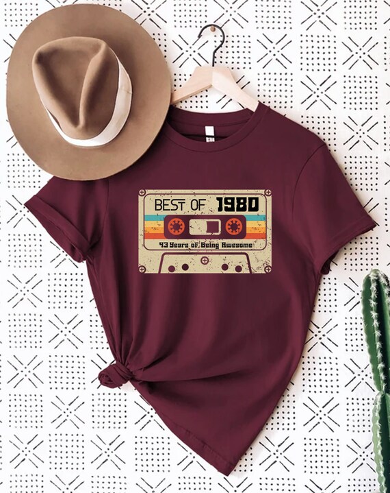 Vintage 1980 Shirt, 1980 Shirt, 43rd Birthday Shi… - image 6