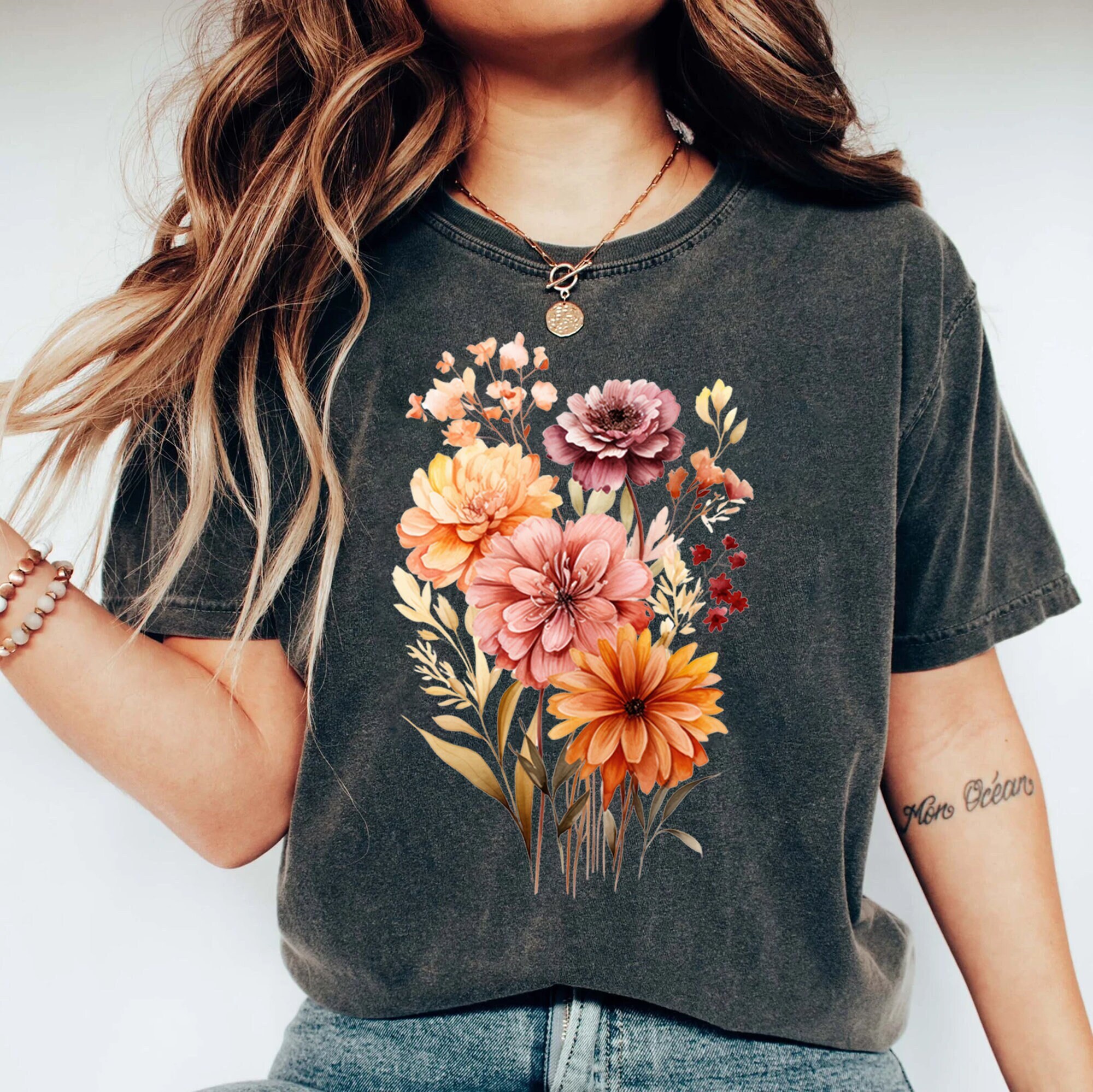 Discover Vintage Cottagecore Shirt Goblincore Shirt Boho Wildflowers Shirt Nature Shirt Botanical Shirt