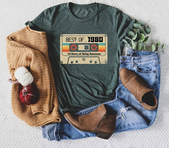 Vintage 1980 Shirt, 1980 Shirt, 43rd Birthday Shi… - image 5