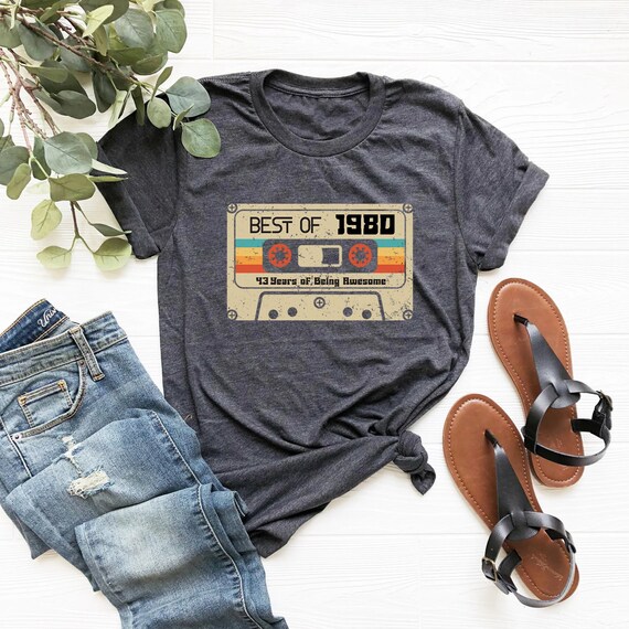 Vintage 1980 Shirt, 1980 Shirt, 43rd Birthday Shi… - image 1