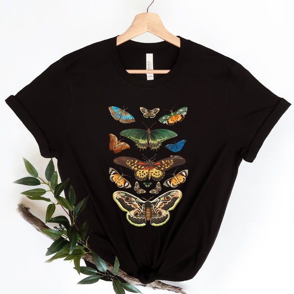 Moth Shirt, Cottagecore Shirt, Bug Shirt, Aesthetic Shirt Insect Shirt Moth Tees Cottage Core Shirt Goblincore Clothing Dark Academia Shirt