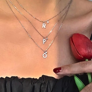 Collar de letras de plata personalizado, collar de letras de plata personalizado, collar de plata personalizado, collar de plata personalizado, regalo para ella, delicado