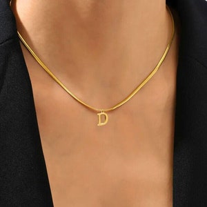 Colar A-Z em ouro 18K personalizado, colar com letras A-Z, colar com inicial personalizada, colar com colar personalizado, colar com alfabeto A-Z, minimalista
