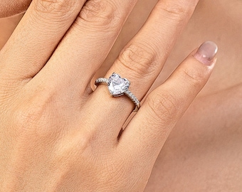 Anello a cuore in argento 925, anello a cuore in argento, anello a cuore carino, anello dell'amore, anello delicato, anello a cuore in argento delicato, anello a cuore minimalista, unico