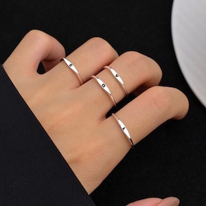 925 Sterling Silver Letter Ring, Letter C Ring, A-Z Initial