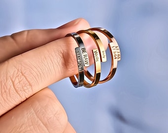 Anelli con doppio nome personalizzati, anelli di coppia incisi, anelli con nome personalizzati, anelli con data personalizzati, anelli di coppia personalizzati, anelli con nome di coppia
