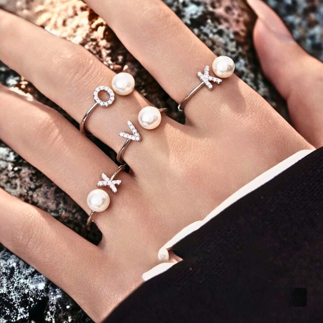 Personalized Silver Letter Ring, Custom AZ Ring, Custom Initial Ring