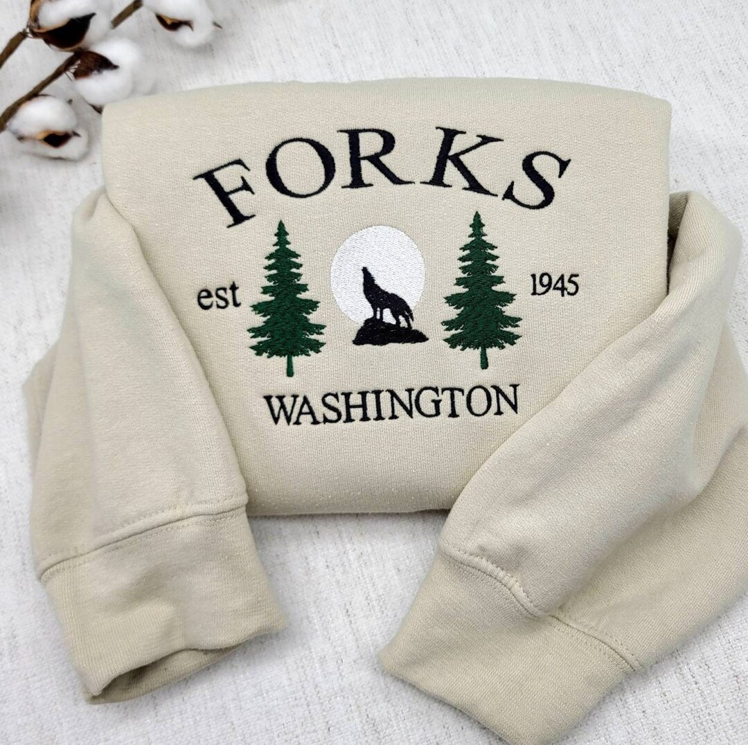 Forks Washington Embroidered Sweatshirt Hoodie Etsy