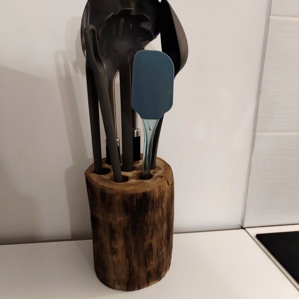 Porte ustensiles de cuisine bois flotté