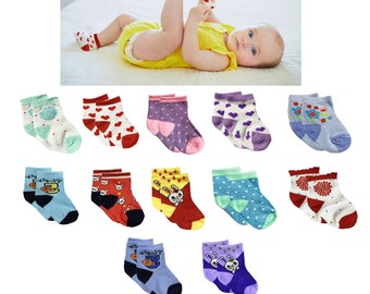 Calcetines de verano para niños, calcetines finos para bebés, calcetines de malla, calcetines de algodón de animales, calcetines para niños y niñas, calcetines para bebés, baby shower, regalo para bebé, paquete de 12