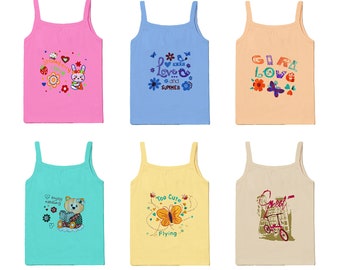 Multicolor Cotton Camisole/Vest For Girls Pack of 6