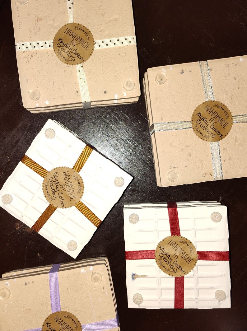 Hexagon Ceramic Coasters Maps With Blue/gold Etsy