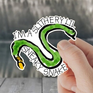 Slithery Sneaky Snake Sticker Poorly Drawn decal- Water resistant, meme funny