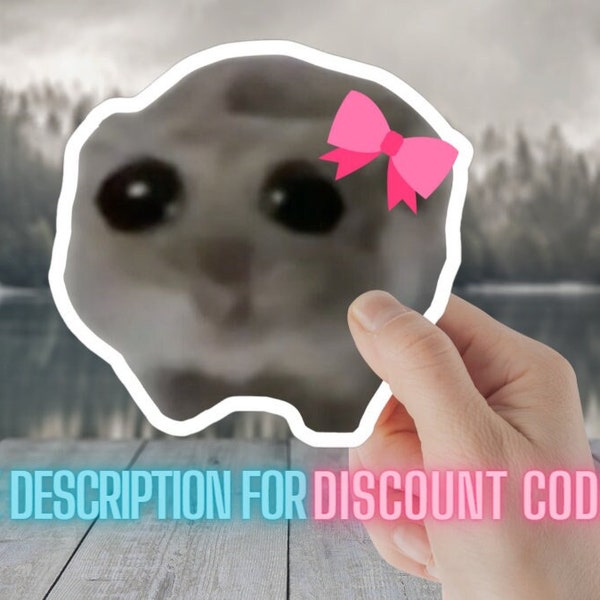 Sad Hamster Meme Sticker "I'm Just a Girl" Sticker Pink Bow Waterproof UV Resistant - TikTok Sticker cute big eyes  Viral Hamster Sticker