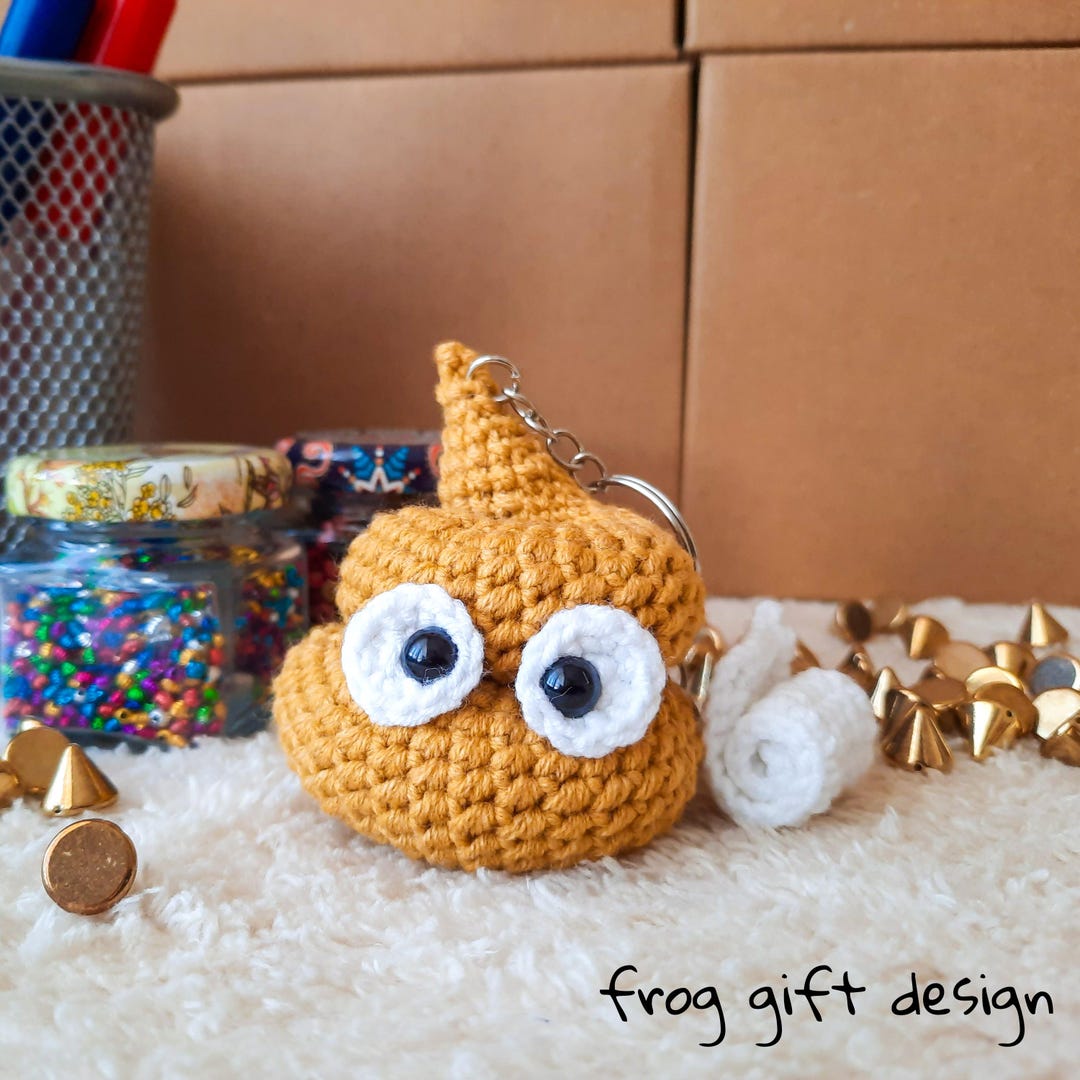 Amigurumi Poop Keychain. Crochet Poop Keychain. Funny Gift. Bag ...