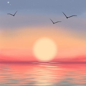 Sunset by the sea