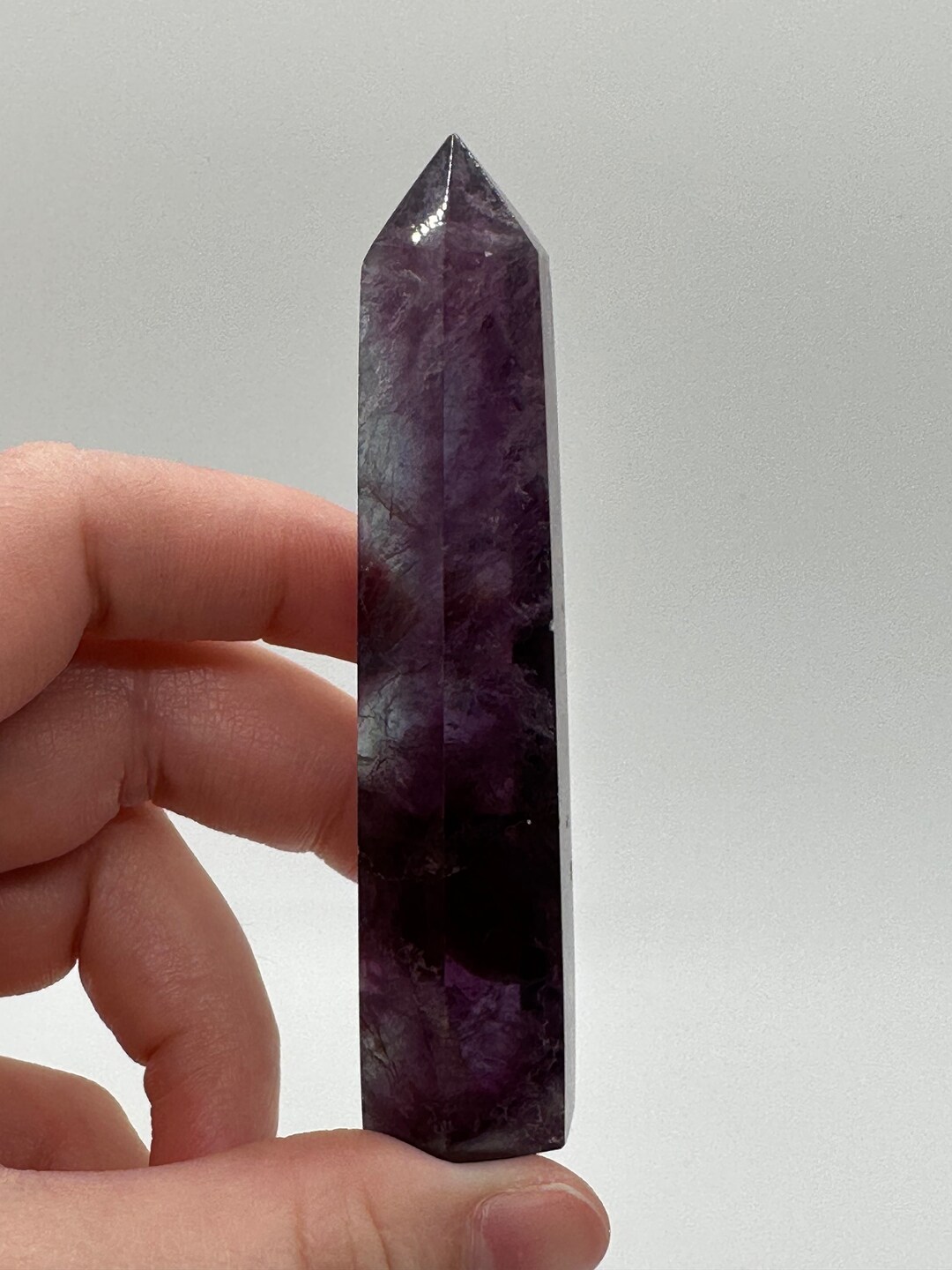 Dark Purple and Blue Fluorite Tower Etsy