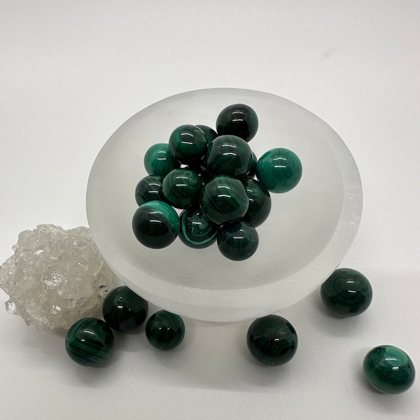 Mini Malachite Spheres | Extra Small Malachite Sphere | Genuine Malachite | Intuitively Chosen