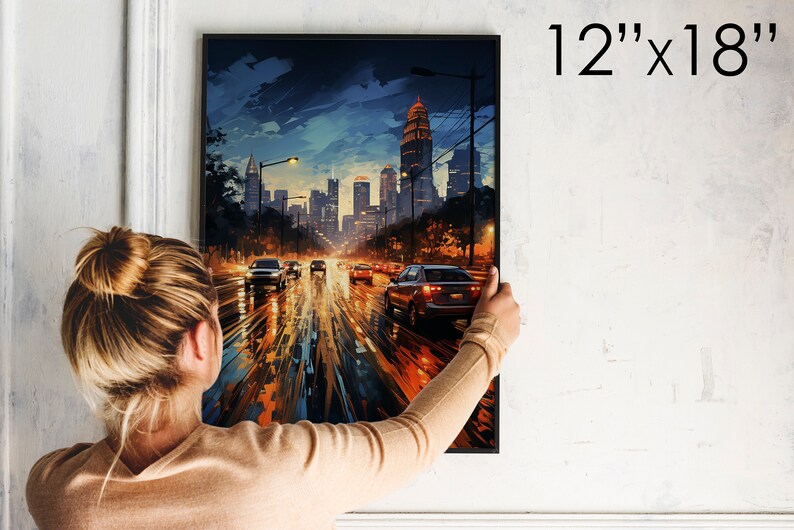 Printable Art - Streaks of Motion - Car Lights Streaking on A Busy ...