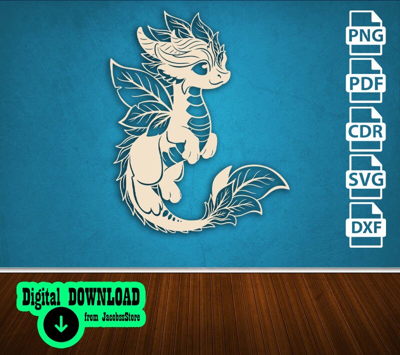 Cute Baby Dragon SVG PNG, Fantasy Dragon Svg , Dragon Outline Svg ...