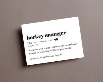 Hockey Manager - Thank You Card