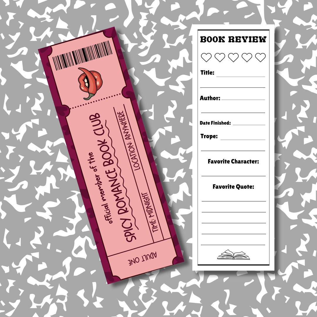 Pack of 5 Book Review Bookmarks – Double-sided Reading Tracker - Etsy