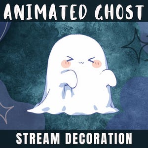 Animiertes Geister Haustier - Kawaii Twitch Element für Vtube PNGTube Halloween Dekoration - Haunting Wraith Spooky WEBM