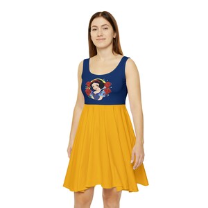 Snow White and the 7 Dwarfs Princess, Vintag Film Gift for birthday girl,passion lovers fairy tale Snow White beautiful Skater Dress (AOP)