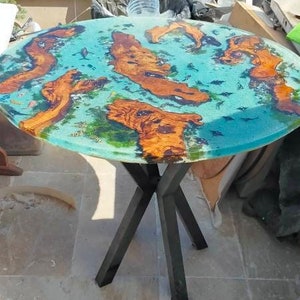 Modern Epoxy River Dining Table Top - Handcrafted Wood Resin Furniture