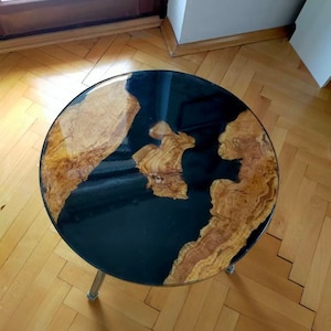 20&quot; Epoxy Coffee Table Top: Custom Wood Resin River Table
