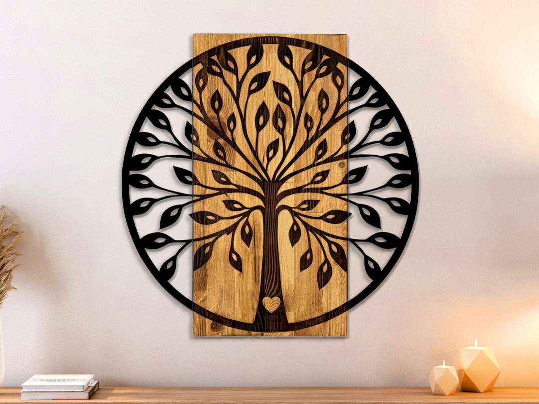 Tree Wall Art, Round Tree Metal Wall Art Etsy